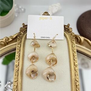 Piper-K Conch Shell Drop Earrings – Natural Beach Glam